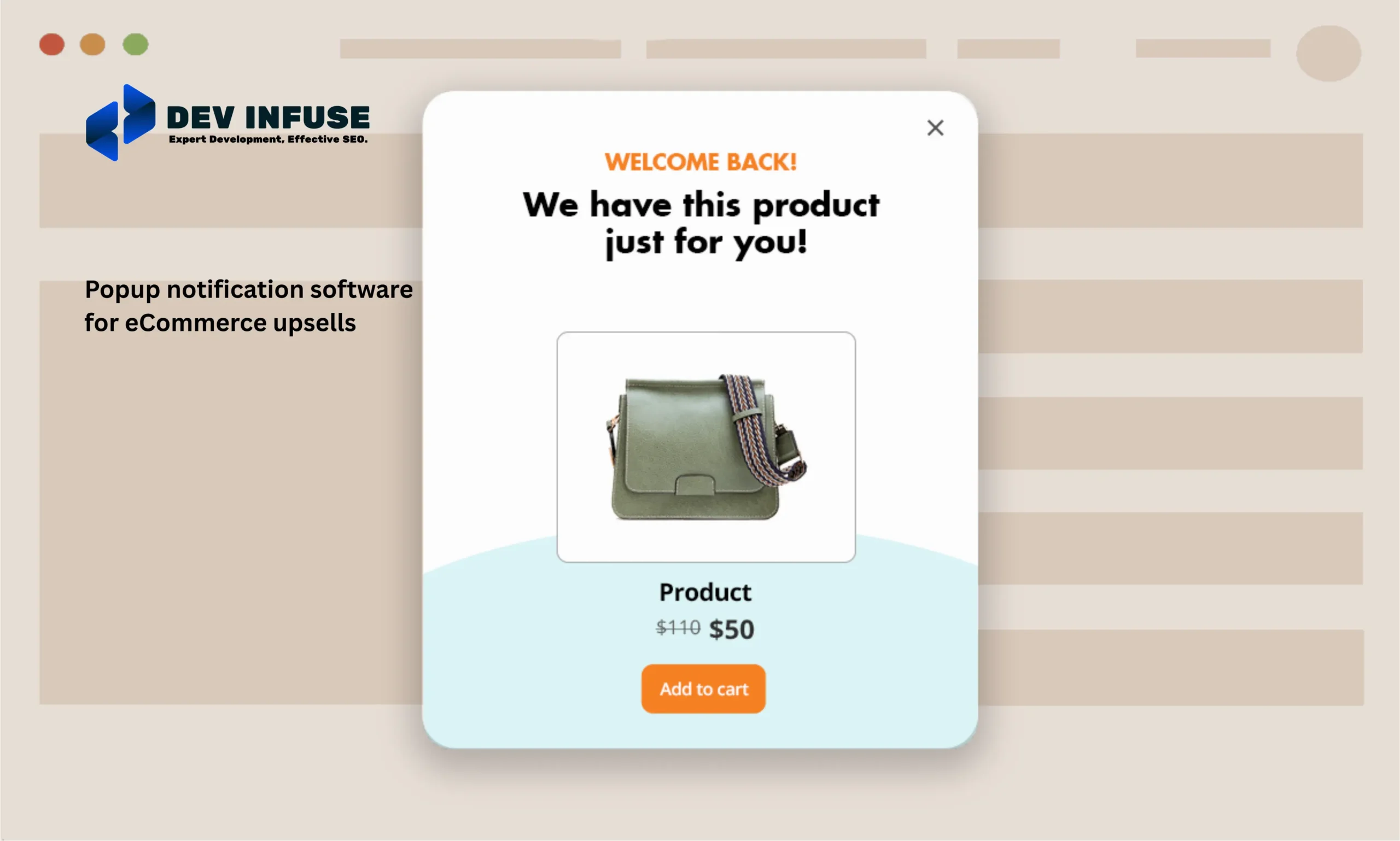 Popup notification software for eCommerce upsells